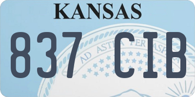 KS license plate 837CIB