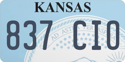 KS license plate 837CIO