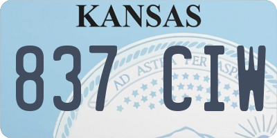 KS license plate 837CIW