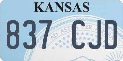 KS license plate 837CJD