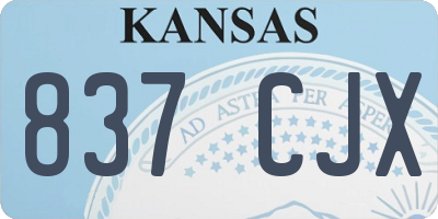 KS license plate 837CJX