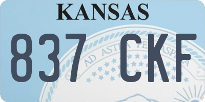 KS license plate 837CKF