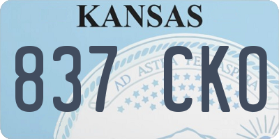 KS license plate 837CKO