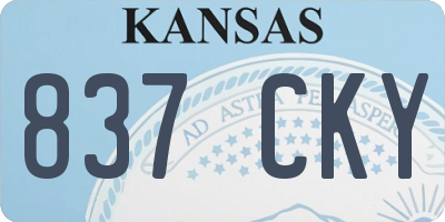 KS license plate 837CKY