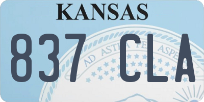 KS license plate 837CLA