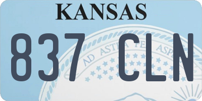 KS license plate 837CLN