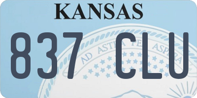 KS license plate 837CLU