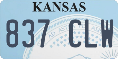 KS license plate 837CLW