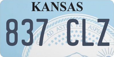 KS license plate 837CLZ