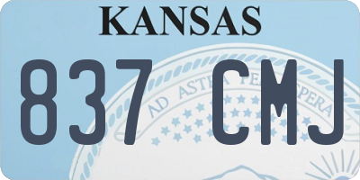 KS license plate 837CMJ