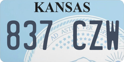 KS license plate 837CZW