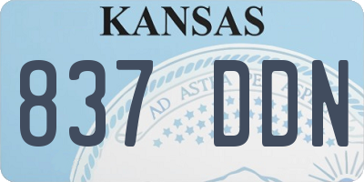 KS license plate 837DDN