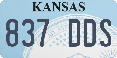 KS license plate 837DDS