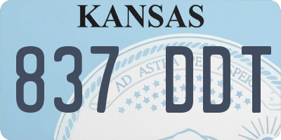 KS license plate 837DDT