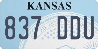 KS license plate 837DDU