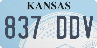 KS license plate 837DDV