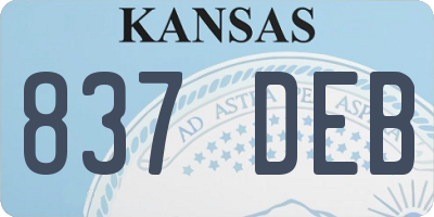 KS license plate 837DEB