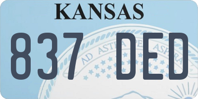 KS license plate 837DED
