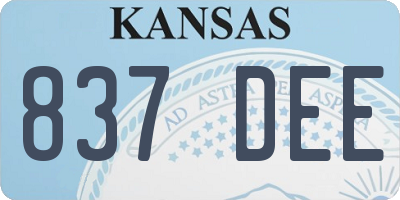 KS license plate 837DEE