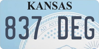 KS license plate 837DEG