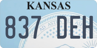 KS license plate 837DEH