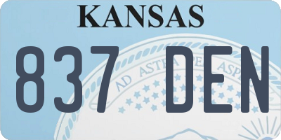 KS license plate 837DEN