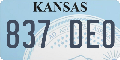 KS license plate 837DEO