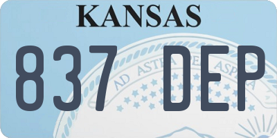 KS license plate 837DEP