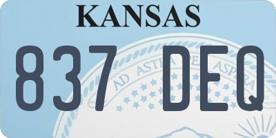 KS license plate 837DEQ
