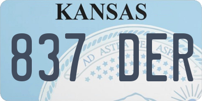KS license plate 837DER