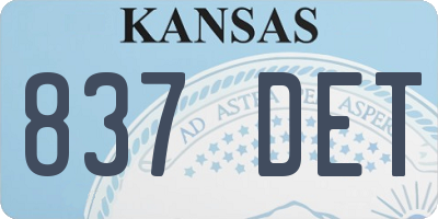 KS license plate 837DET