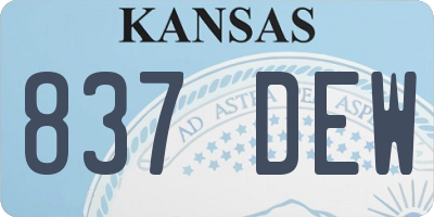KS license plate 837DEW