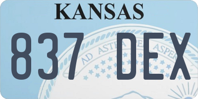 KS license plate 837DEX
