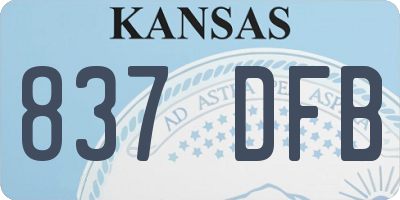 KS license plate 837DFB