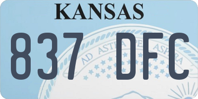 KS license plate 837DFC