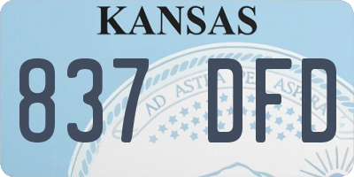KS license plate 837DFD