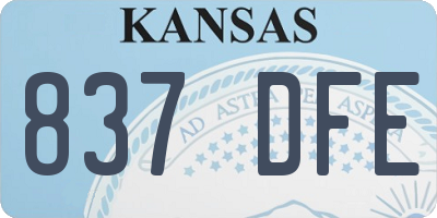 KS license plate 837DFE