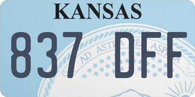 KS license plate 837DFF