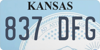 KS license plate 837DFG