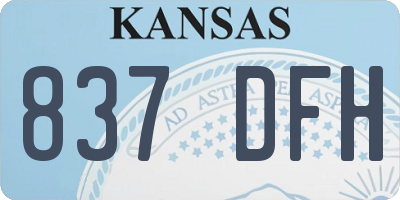KS license plate 837DFH