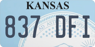 KS license plate 837DFI