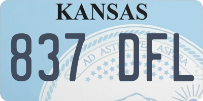 KS license plate 837DFL