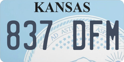 KS license plate 837DFM