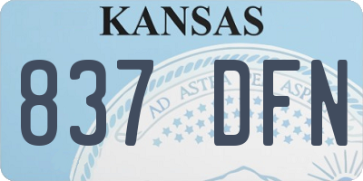 KS license plate 837DFN