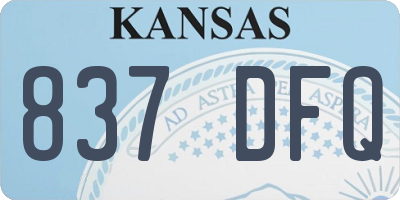 KS license plate 837DFQ