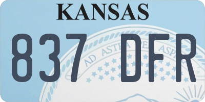 KS license plate 837DFR