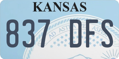 KS license plate 837DFS