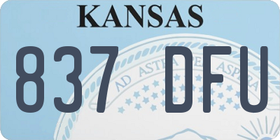 KS license plate 837DFU