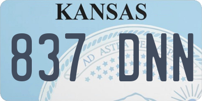 KS license plate 837DNN