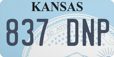 KS license plate 837DNP